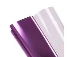 hohofilm Metallic Wärmeübertragung Vinyl Schneiden Film Eisen auf Papier Spiegel Effekt Sheet DIY T-shirt Stoff 20x12 violett