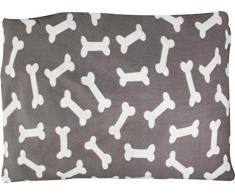 Karlie Hundekissen Eckig Bones, grau, 91 cm x 70 cm x 4 cm, aus flecce