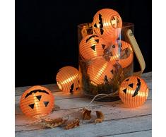 Plaights Kürbis Lampion Lichterkette mit 20 LED’s Sommerlichterkette für drinnen und draußen mit Timer Funktion