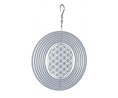 NATURES MELODY - Cosmo Windspiel BLUME DES LEBENS - ca. 8 Zoll / ca. 20 cm, silberfarben