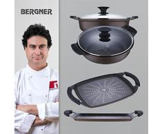 Bergner Kasserolle 3 tlg. Set PK380 schokolade