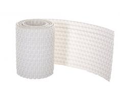 GARTENFREUDE 4 Stück Polyrattan Streifen Sichtschutz Zaun 2,53m x 0,19 m, weiß