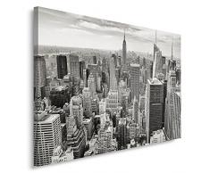Feeby, Wandbild - 1 Teilig - 40x60 cm, Leinwand Bild Leinwandbilder Bilder Wandbilder Kunstdruck, NEW YORK, ARCHITEKTUR, SCHWARZ-WEIÃ