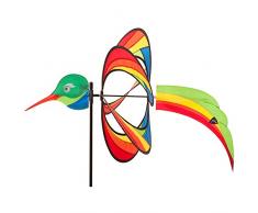 HQ Windspiration 10083720 - Paradise Hummingbird, UV-beständiges und wetterfestes Windspiel - Höhe: 100 cm, Tiefe: 42 cm, Ø: 40 cm, inkl. Standstab und Bodenanker