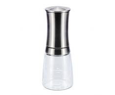 Kyocera Kräuter- und Gewürzmühle CM-30-SS Keramikmühle, Universalmühle mit Verstellbarem Keramikmahlwerk. Besonders geeignet für feuchtes Meersalz und Kräutersalze. Acryl/Edelstahl. Höhe: 16 cm
