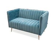 Galileo Casa 2195813 Sofa Velours Blau 126x73x78cm