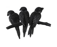 TS Wand-deko Gardendeco 3 Papageien Iron, pulverbeschichtet, schwarz, 40 x 3 x 32 cm, 134419