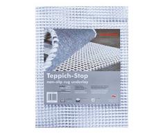 Teppich-Stop Antirutschmatte Teppichgleitschutz Teppichunterlage Haftgitter Rutschschutz, PVC beschichtetes Polyester, rutschhemmend zuschneidbar pflegeleicht strapazierfähig, weiß, 190 x 290 cm