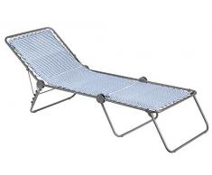 LAFUMA MOBILIER Sonnenliege, Klappbar mit verstellbarem Rückenteil, Mit Schnürsystem, Siesta L, Polyester/Baumwolle, Farbe: Marine, LFM2291-9291