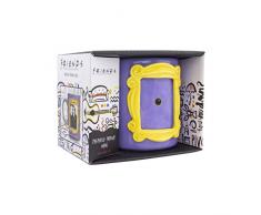 Paladone Keramiktasse in Bilderrahmenform, mit Monicas gelbem Türspion, 330 ml, personalisierbar , PP6548FR, Violett und Gelb