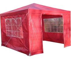 Airwave Pavillon 3 x 3 m, rot, Inklusive 1 x einzigartig gestalteter Windstangen für besondere Stabilität