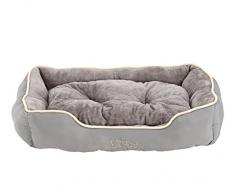 Dehner Hunde- und Katzenbett Sammy, ca. 75 x 58 x 19 cm, Polyester, grau