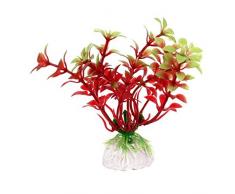 sourcingmap Kunstpflanze für Aquarien Aquatic Kunststoff Gras Decor, rot