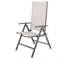 Chicreat Korfu Klappstuhl aus Aluminium, Beige, 67 x 59 x 113 cm