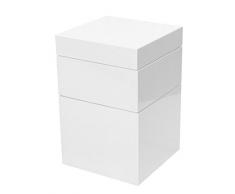 Tenzo 4853-001 Bloc Designer Turm / Truhe Holz, weiÃ, 36 x 36 x 55 cm