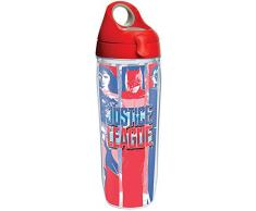 Tervis 1279536 Justice League Tumbler mit Wrap und grauem Deckel, 24oz Wasserflasche, transparent