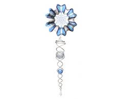 Spin-Art Windspiel Crystal Tail Snowflake, blau, 14 x 5 x 27 cm, CTSF0801