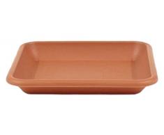 greemotion Blumentopfuntersetzer Jana in Terracotta - Blumen-Untersetzer eckig für Pflanzkübel - Pflanzenuntersetzer quadratisch aus Kunststoff - Pflanzen Untertopf 20 x 20 cm