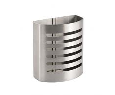 iDesign Stiftehalter, kleiner Schreibtisch Organizer aus Edelstahl, magnetischer Becher für Stifte und andere Utensilien, mattsilberfarben