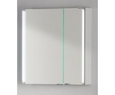 Fackelmann Spiegelschrank, Holz, Silber, 16,5 x 61 x 67 cm