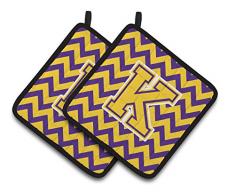 Caroline s Treasures Buchstabe K Chevron violett & Gold Paar Topflappen cj1041-kpthd, 7.5hx7.5 W, multicolor