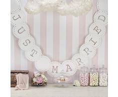 Ginger Ray Hochzeit oder Party Dekoration Banner Just Married Wimpelkette, elfenbeinfarben