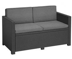 Allibert Victoria, 2-Seater Lounge Sofa, graphite/cool grey (poly cotton cushion)