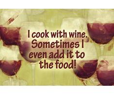 Caroline s Treasures sb3069plmt I Cook With Wine Stoff Tisch-Sets, multicolor