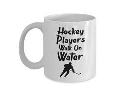 PixiDoodle Kaffeebecher mit Hockeyspieler 11 oz weiß