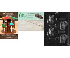 Cybrtrayd Taufe Stubenwagen Lolly Baby Schokolade Candy Form mit 25 11,4 Lollipop Sticks und Chocolatier s Guide