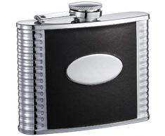 VisolTux Deux Flachmann, Kunstleder, Edelstahl, Schwarz 6 oz Black schwarz