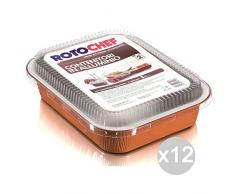 Set 12 ROTOFRESH Mikrowelle 2P Aluminium + Deckel Kunststoff Cibi und Küche