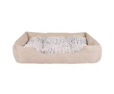 Hundebett Hundekissen Hundekörbchen mit Wendekissen meliert Größe L 110x80 cm Farbe beige
