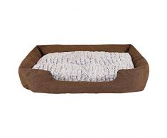 Hundebett Hundekissen Hundekörbchen mit Wendekissen meliert Größe L 110x80 cm Farbe braun