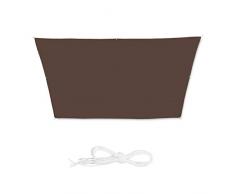 Relaxdays Sonnensegel Trapez, wasserabweisend, UV-beständig, Spannseile, Terrasse, Balkon, Pool, Maße 3x4x2x2 m, braun
