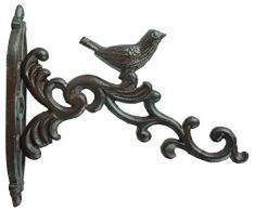 Esschert Design BR21 Serie Bird Blumenampel Haken in Geschenkbox, antik braun