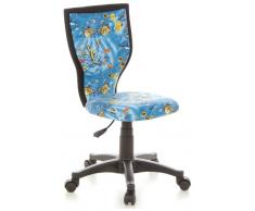hjh OFFICE 670085 Kinder-Schreibtischstuhl KIDDY LUX Stoff-Bezug Blau Aquarium Fische Drehstuhl Ergonomisch