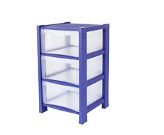 Home 1965416 Tower Kommode, 3 Schubladen, blau
