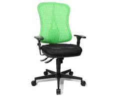 Topstar HE20PBC05 Head Point SY P4, ergonomischer Bürostuhl, Schreibtischstuhl, Muldensitz, inkl. Armlehnen, Netzrücken, Stoffbezug grün