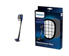 Philips XC8045/01 SpeedPro Max kabelloser Staubsauger 8000 Series (Akkusauger, 360°-Saugdüse, 70 Min. Akkulaufzeit) blau mit Ersatzfilter FC5005/01