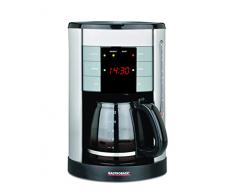 Gastroback 42703 Design Coffee Aroma Plus, Filterkaffeemaschine, 12 Tassen, 1,7 Liter, LED Display und 30 Minuten Warmhaltefunktion, Plastik, Unknown_Modifier, Schwarz, Silber