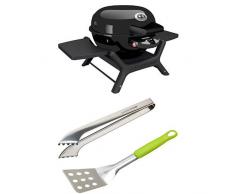 Outdoorchef Elekro Tischgrill P-420 E Minichef, schwarz + Grillbesteck
