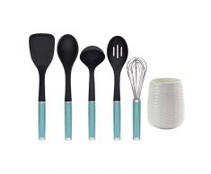 Kitchenaid KQ562BXAQA Tool and Gaget Set with Crock, 6-Piece, Aqua