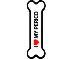 Magnet & Steel 23-8293 Schild - Magnetschild Knochen I Love My Perico, 15,5 x 5 cm