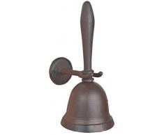 Esschert Design Glocke mit Wandhalterung aus Gusseisen, 9,5 x 13,2 x 21,7 cm