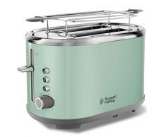 Russell Hobbs Toaster Bubble grün, 2 extra breite Toastschlitze, inkl. Brötchenaufsatz, 6 einstellbare Bräunungsstufen + Auftau- & Aufwärmfunktion, Schnell-Toast-Technologie, 930W, Retro 25080-56