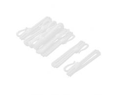 sourcingmap 8 Stk Kunststoff Nivellierung lange Klemmpresse gefaltete Vorhang Band Clip Haken Weiß de