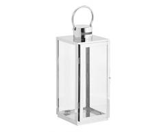 Gartenfreude Edelstahl Laterne Gartenlaterne, silber, 17 x 16 x 41 cm,