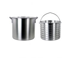 CHARD ASP42 Suppentopf und Lochsiebkorb, Aluminium, 42 l