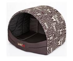 HobbyDog R2 BUSNAP1 Hundehütte Hundekorb Katzenhöhle, 50 x 38 cm, Braun (Mit Wörter)
